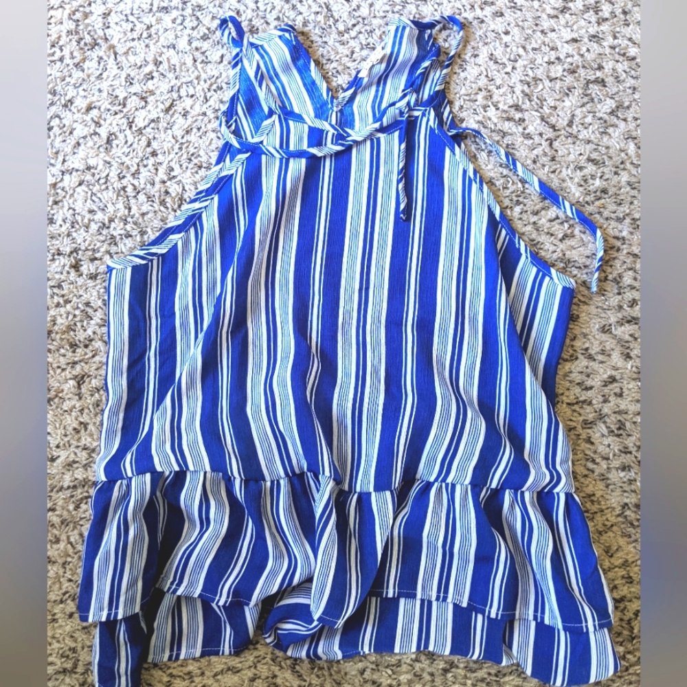 Lily White Tiered Ruffle Tank Top - L